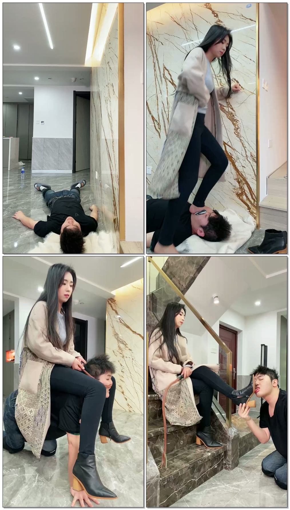 【麋鹿银儿】新素人系列3踩头脸提档耳光坐头骑马【55分钟】