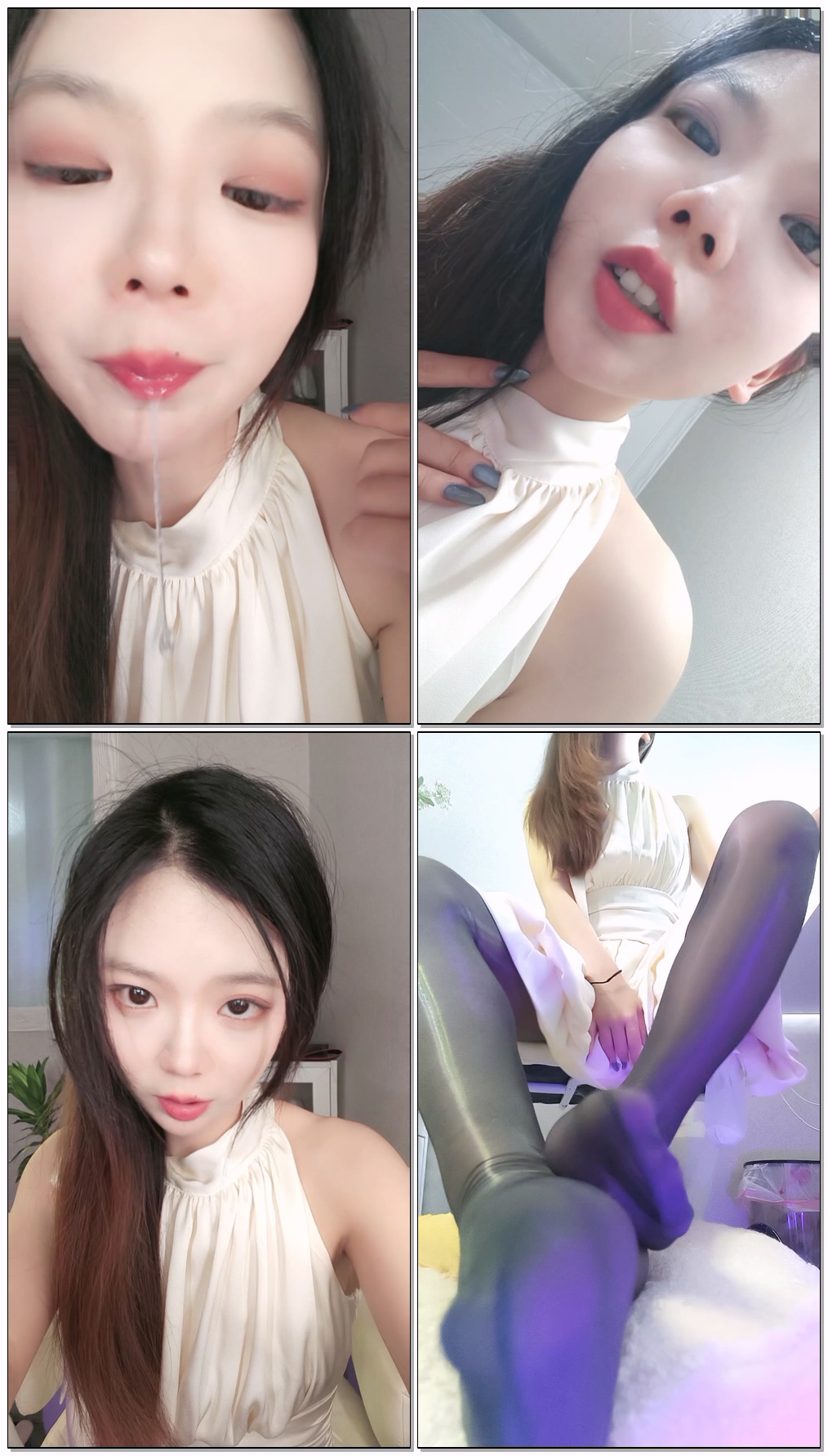 【梨柚冰】第一视角油亮黑丝口水盯榨圣水【32分钟】